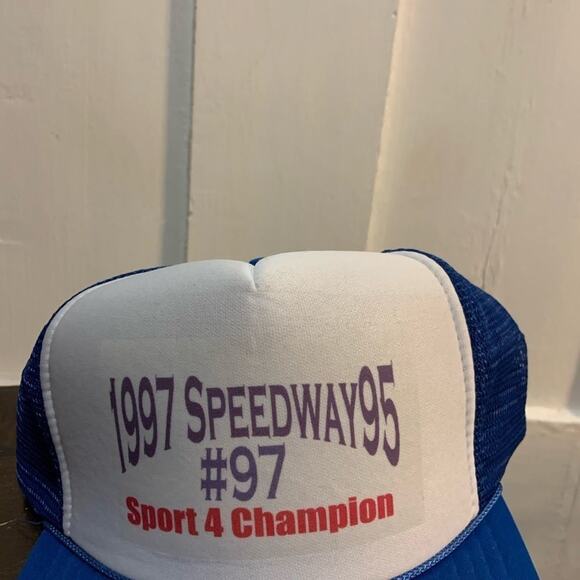 Vintage snapback stock car racing speedway 95 Maine 1997 trucker mesh cap hat - Picture 3 of 5